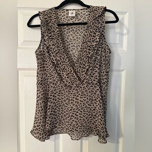 CAbi Animal Print V-Neck Blouse